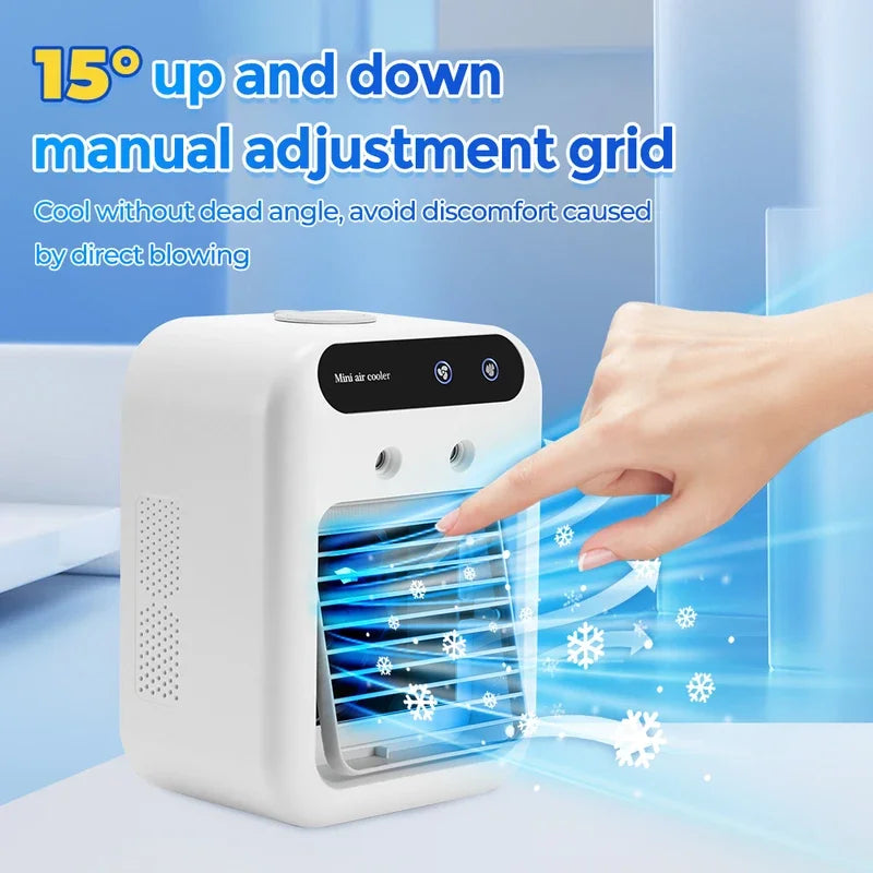 Small portable air conditioner fan, small air cooler, mini humidifier for home and office