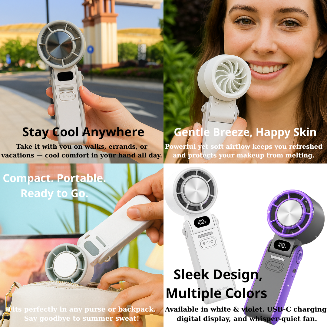KINSCOTER Outdoor Foldable Portable Handheld Fan Mini