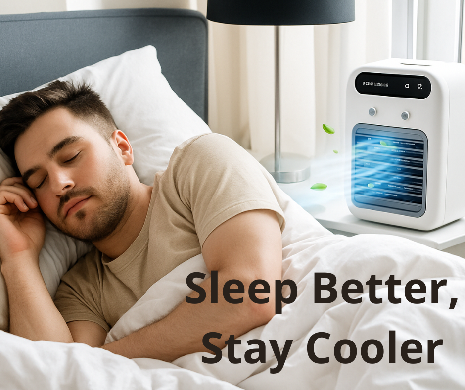Small portable air conditioner fan, small air cooler, mini humidifier for home and office
